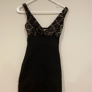 Black and lace bodycon dress